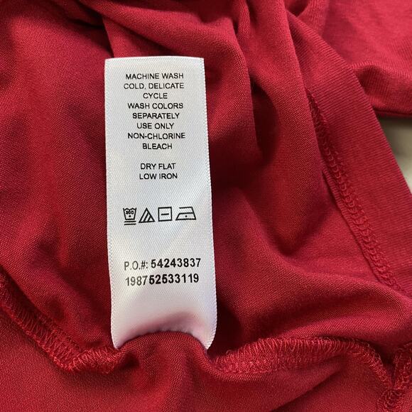 Catherines Top 3X Red Rhinestone Embellished V Neck Dolman Slinky Knit Glam - Picture 12 of 13